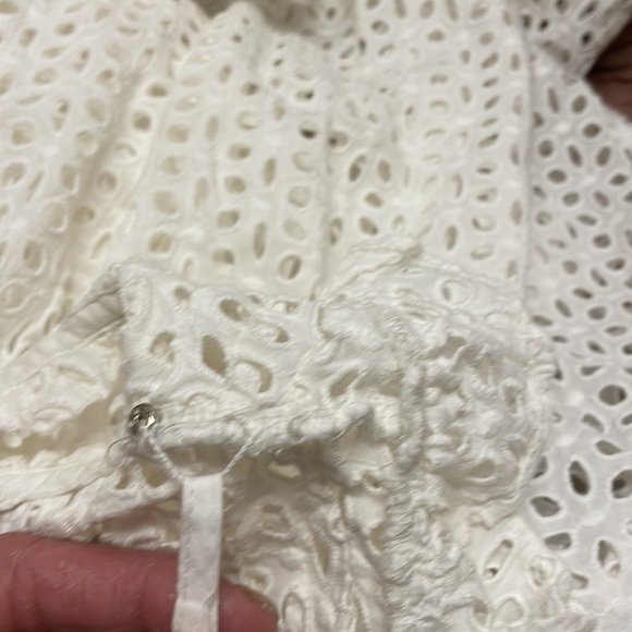 Madewell Women's White Floral Eyelet Pintuck Mini Dress AN137 - Picture 5 of 5